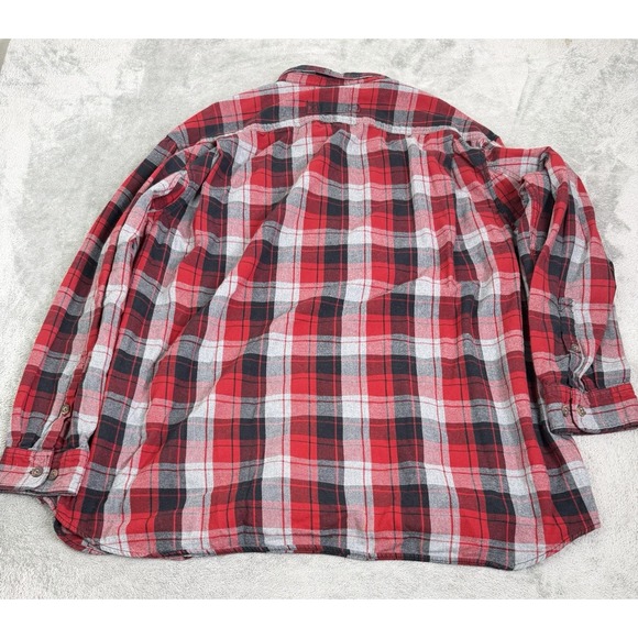 Duluth Trading Long Sleeve Flannel Shirt Men's Size 3XLT Red - Picture 2 of 8